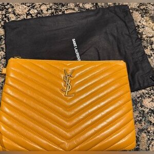 Saint Laurent Amber Quilted Clutch